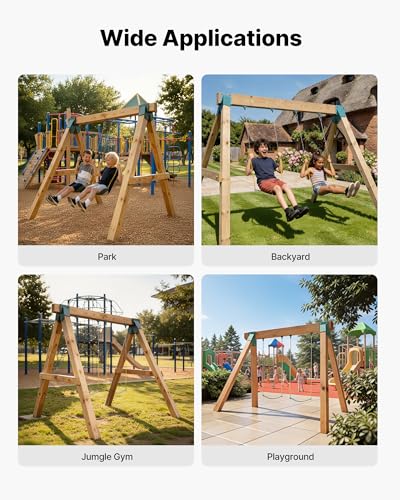 Heavy-Duty Swing Set Brackets with 2 Seats & Hardware for Backyard Playground