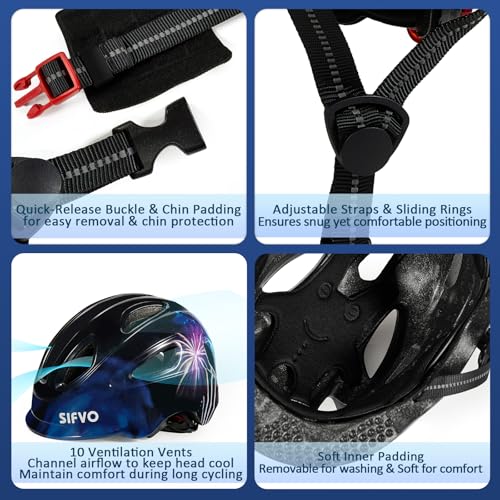 Kids Bike Helmet with LED Light, Adjustable Toddler & Youth Safety Helmet