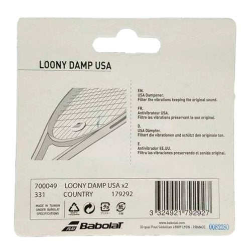 BABOLAT Loony Damp US X2 Anti-Vibrators, Adults Unisex, Country (Multicoloured), One Size