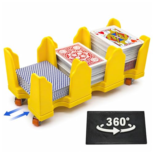 Playing Cards Tray with 360° Rotation and Sliding Wheels - Yellow 9Deck