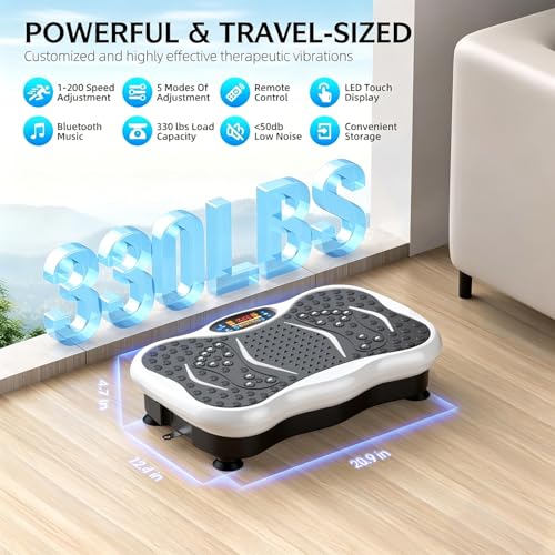 GMCXAX WhiteEdge Vibration Plate Exercise Machine with Auto & Manual Modes