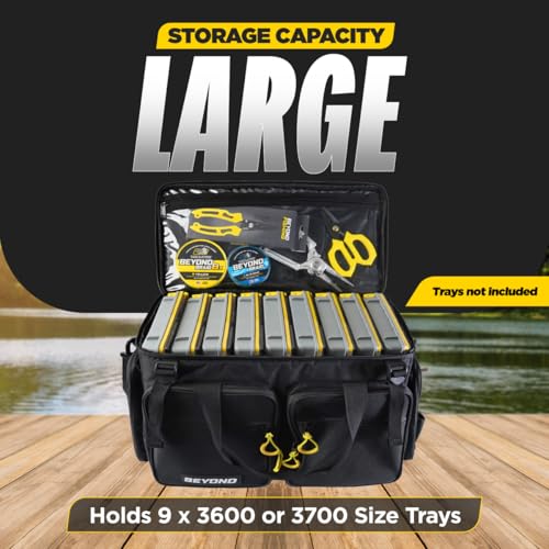 Beyond Braid Large Water-Resistant Tackle Bag for Fishing Equipment – Holds 9 Tackle Boxes