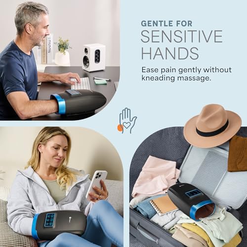 Cordless Hand Massager with Heat & Compression – Black, Standard