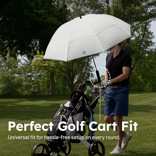 Weatherman Windproof Golf Umbrella - 55 MPH Wind-Resistant Sport Umbrella - Red, 2 Sizes