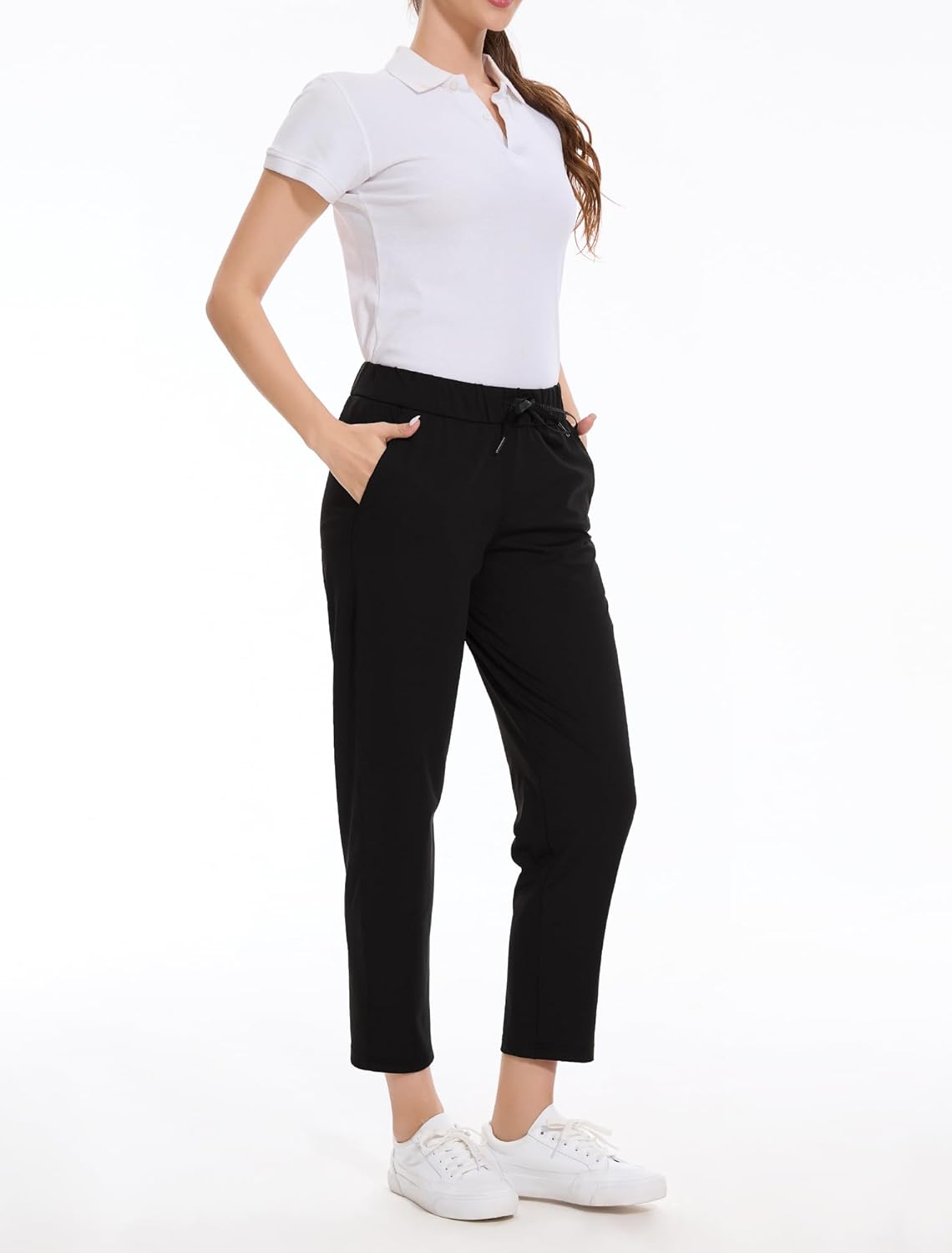 Skiennix Women's Golf Pants - Stretchy 7/8 Ankle Sweatpants with Deep Pockets | Ideal for Athletic, Work & Travel