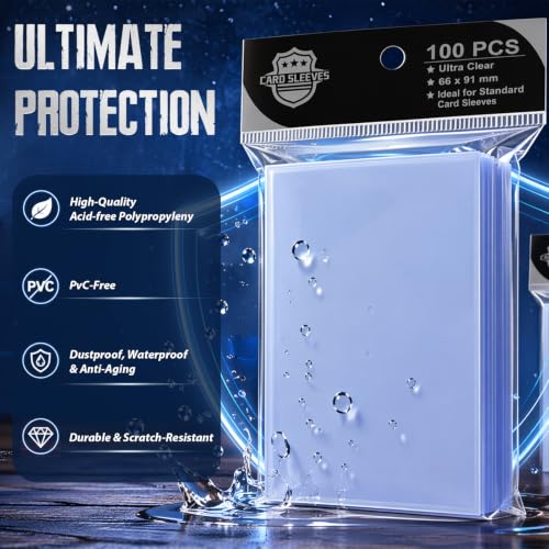 600 Clear Card Sleeves 66x91mm Premium Plastic Protectors for Trading Cards - Variation: 600 Clear / 66x91mm