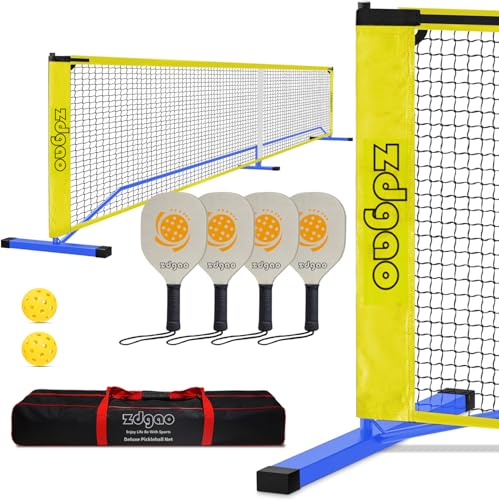 Zdgao Blue 22FT Portable Pickleball Net Set with 4 Paddles & Accessories