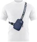 Peicees Mini Crossbody Sling Bag - Water-Resistant Dual Pocket Fanny Pack for Men & Women | Dark Blue