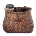 Warner's Wheels Handmade Bike Basket with Coffee Cup Holder - Stained, Front Mount for Cruiser Bikes
