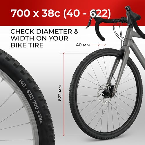 Black 700x38c Gravel Bike Tires Foldable Anti-Puncture 40-622 Set