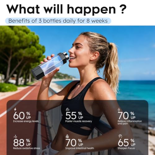 Mirtade Black Hydrogen Water Bottle Generator with Portable Ionizer & Leak-Proof Design