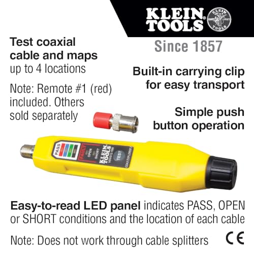 Coax Cable Tester with Remote - RG59, RG6, RG7, RG11, LED Indicators