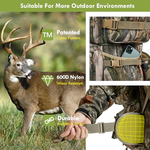 Wild Cedar 80L Waterproof Camo Hunting Backpack with Rain Cover, Men’s 60/80L