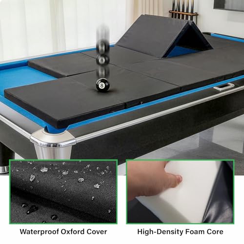 8ft Pool Table Cover & Conversion Mat for Dining & Gaming | Foldable & Removable Foam Pad