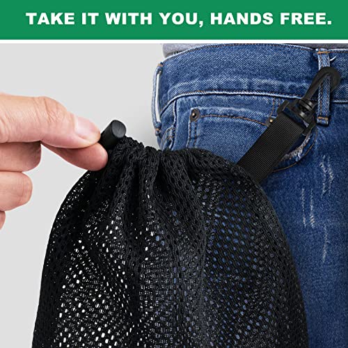 20 Pcs Mesh Drawstring Bags with Clips Portable Nylon Storage for Sports & Outdoor