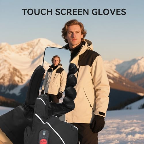 SAVIOR HEAT Rechargeable Heated Gloves for Men & Women, Large Black