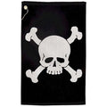 JP Lann Golf Skull and Bones Golf Towel, Black/White with Skull and Bones Design, 16 x 24-Inch
