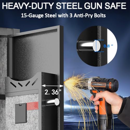KAER Gun Safe for Rifles & Pistols with Electronic Lock, 3-5 Rifle Capacity