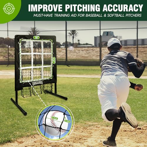 Heavy-Duty Baseball Pitching Net with Strike Zone - 9 Hole Adjustable Practice Trainer