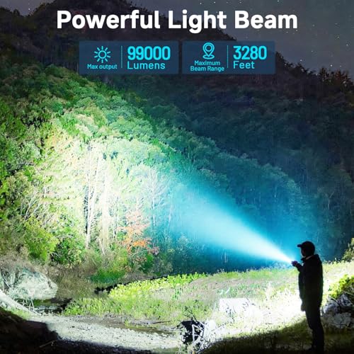 Rechargeable LED Flashlight 4 Pack Super Bright 99,000 Lumens Waterproof Handheld Outdoor Camping Lantern