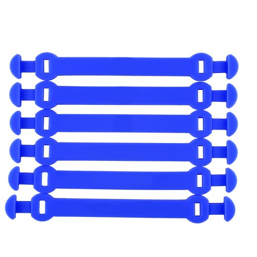 Andux Silicone Tennis Vibration Dampener Long Buckle Type Reduce Vibration 6pcs/Set BZQ-06 (Blue)