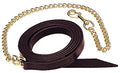 Horse Lead Rope with Brass Plated Chain - Mahogany 1" x 8' with 30" Chain - Weaver Leather
