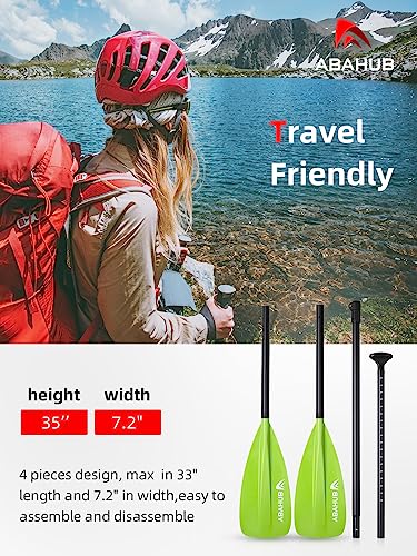 Abahub 4-Piece Adjustable SUP & Kayak Paddle Set - Green