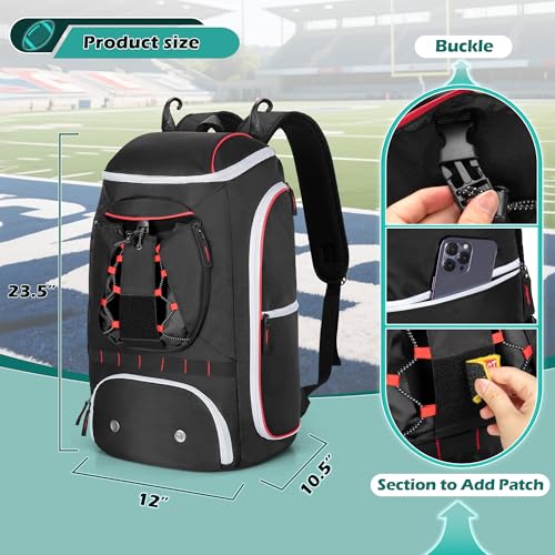 Smasrob Football Backpack with External Ball Holder - Black
