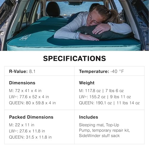 Exped MegaMat Sleeping Pad Duo Queen - Self-Inflating Camping Mattress with Insulation