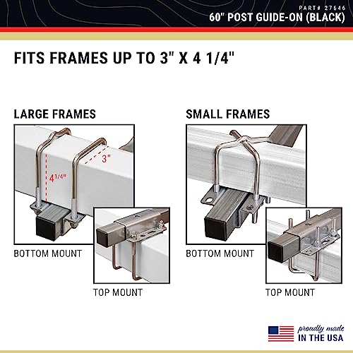 60 Inch Boat Trailer Post Guide-On - Black PVC Boxed Marker for Marine Trailers