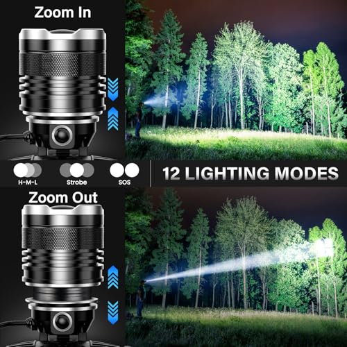 AKNEAR Rechargeable LED Headlamp 99000 Lumens Super Bright White Light 2-Pack