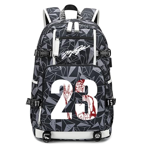 Txiujou Student Basketball Backpack 23, Laptop Travel Bag for Men & Women - Grey-B
