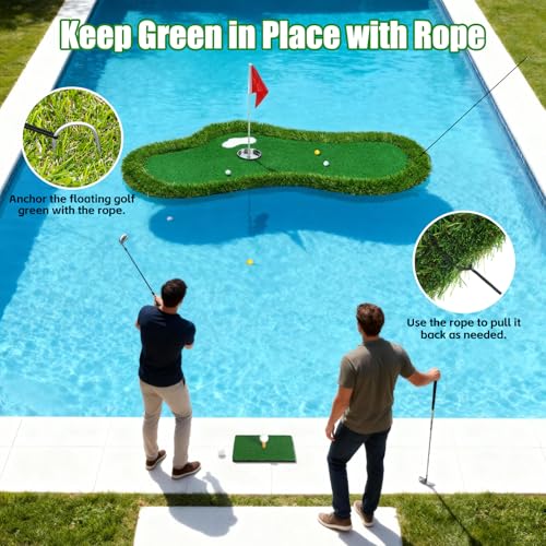 Floating Golf Putting Green for Pool - Portable Water Golf Practice Set