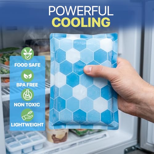 4 Pack Reusable Slim Ice Packs for Lunch Boxes - Kids' Cold Packs