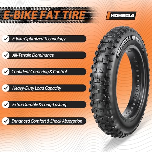 26x4.0 Inch Fat Tire for E-Bike Mountain Bicycle - Off-Road All-Terrain Replacement Set - Qty 2