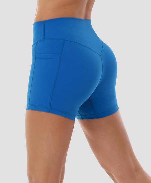 HOKOYI High Waisted Biker Shorts - 5'' Tummy Control Spandex for Women | Athletic Gym & Yoga with Pockets