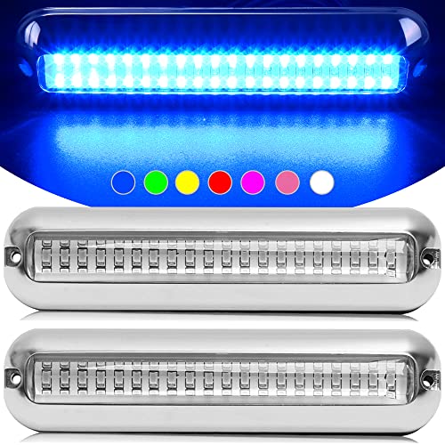 HUSUKU SOOP3 PRO 6.7'' Waterproof Marine Underwater LED Light Blue 2000LM Transom
