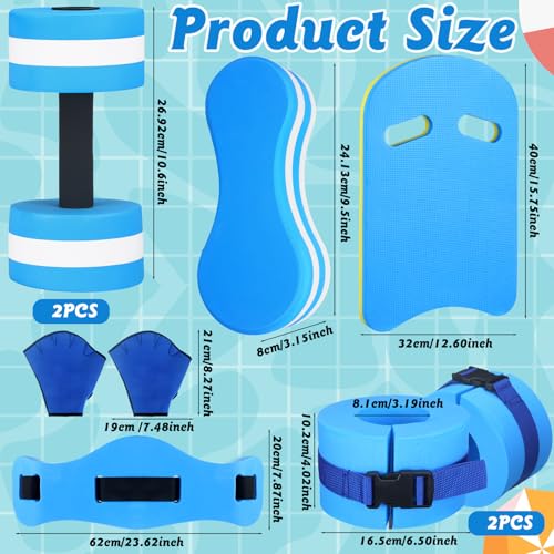 Water Aerobics Foam Dumbbells Set with Accessories - Blue