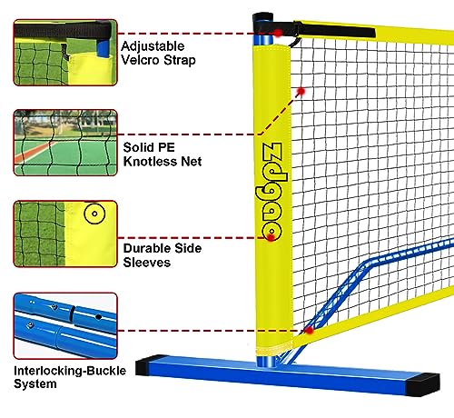 Zdgao Blue 22FT Portable Pickleball Net Set with 4 Paddles & Accessories