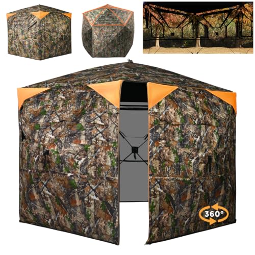 5-Sided Deer Hunting Blind with 360° See-Through Mesh & Large Interior Space