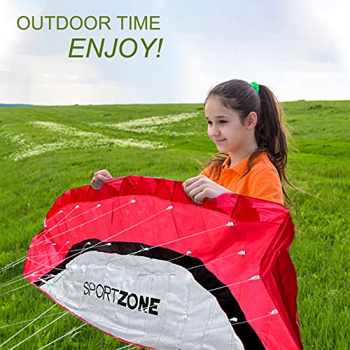 Dual Line Stunt Kite for Adults 2.5m Flying Sport Kite with Red Pattern
