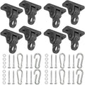 8 Pack Heavy Duty Porch Swing Hangers Kit - Black Swing Hardware Hooks