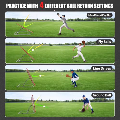 Red Heavy Duty Baseball Rebounder Net Pitchback 4x4.5 FT - Weather-Resistant Training Aid