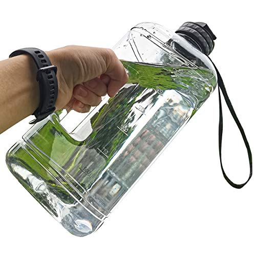 Large BPA-Free 2.2L Water Bottle with Handle & Time Marker for Outdoor & Fitness
