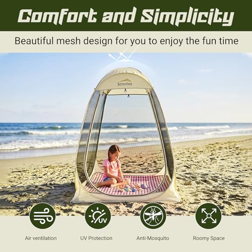 Lenotos 6x6 ft Pop Up Screen House Tent with Mosquito Netting, Portable Outdoor Gazebo