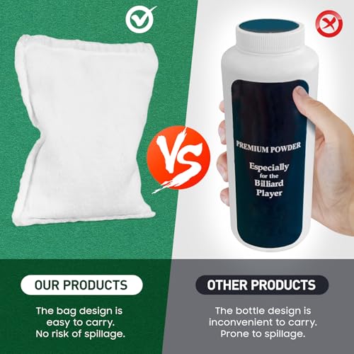 2pcs Billiard Talc Powder Bag for Dry Hands & Cue Control - Mess-Free