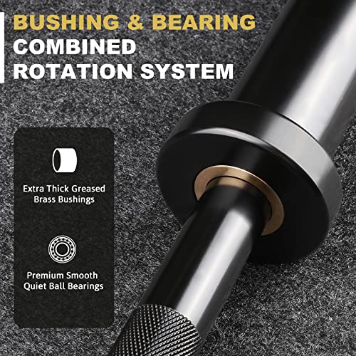 Black 4ft Olympic Barbell for Strength Training - Heavy Duty, 500LBS Capacity