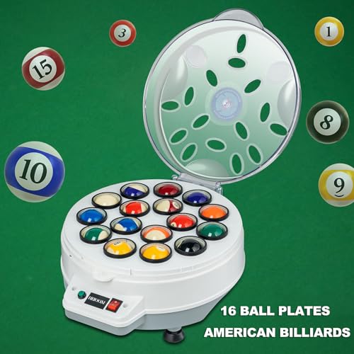HEIOOM White Pool Ball Cleaner & Polishing Machine for 16 Billiard & Snooker Balls