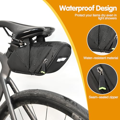 Bike Repair Kit with Seat Bag, Pump, Multitool & Patches - Waterproof