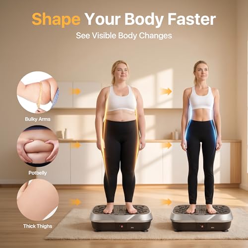 Vibration Plate Exercise Machine for Whole Body Lymphatic Drainage - Light Grey